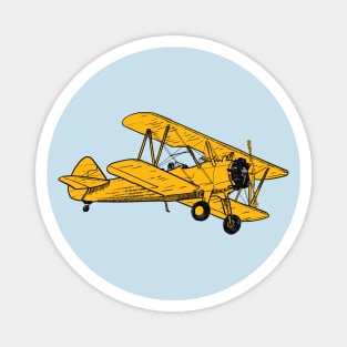 Orange biplane Magnet